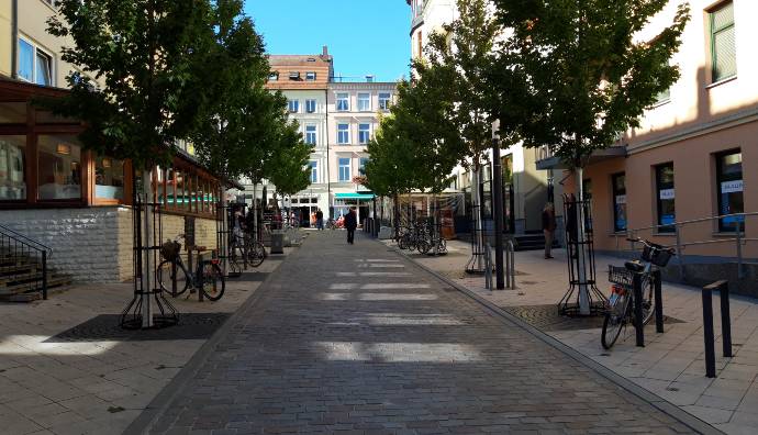 Straßenansicht in Schwerin