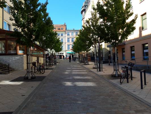 Straßenansicht in Schwerin